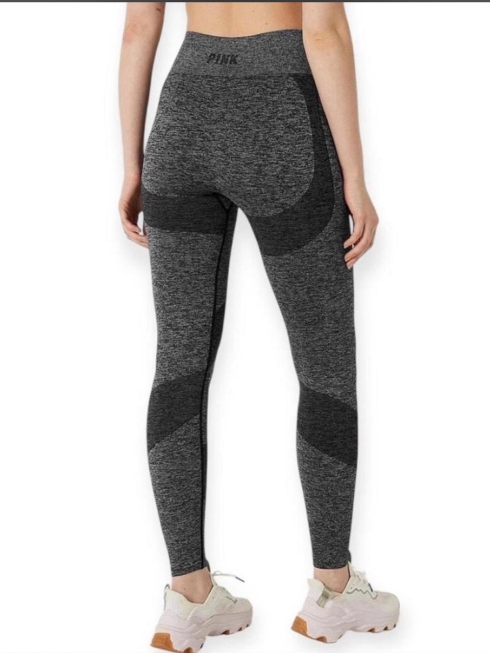 PINK Victoria's Secret Gray Seamless Contoured Workout Leggings Medium Yoga Gym